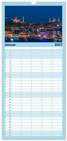 Produktbild: Familienplaner 2027 - Istanbul - Stadt am Bosporus mit 5 Spalten (Wandkalender, 21 x 45 cm) CALVENDO