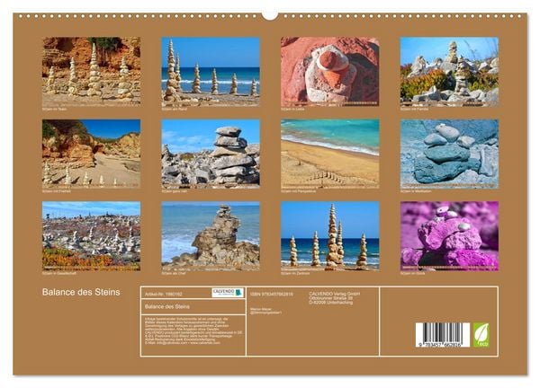 Produktbild: Balance des Steins (hochwertiger Premium Wandkalender 2026 DIN A2 quer), Kunstdruck in Hochglanz