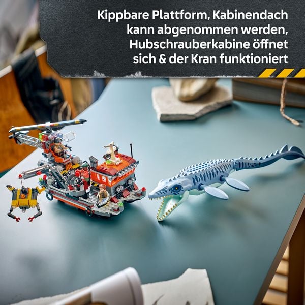 Produktbild: LEGO Jurassic World 77983 Mosasaurier-Angriff auf das Boot, Bauspielzeug f&uuml;r Kinder ab 7 Jahren