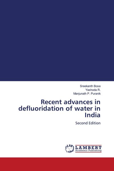 Produktbild: Recent advances in defluoridation of water in India