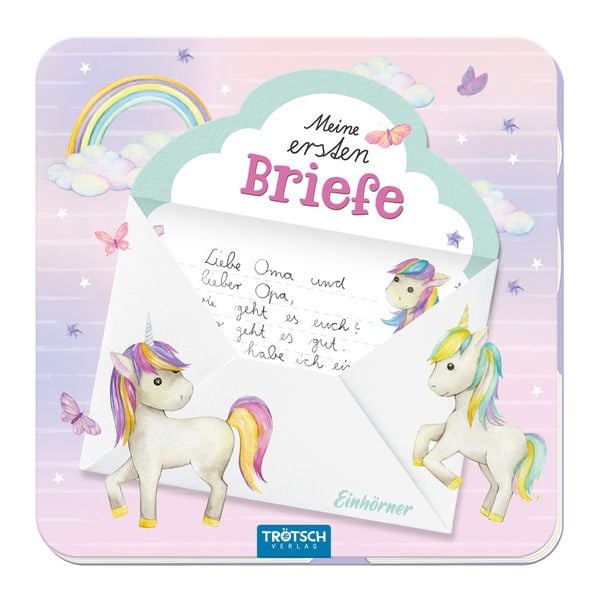 Produktbild: Tr&ouml;tsch Meine ersten Briefe Briefpapierbuch Einhorn