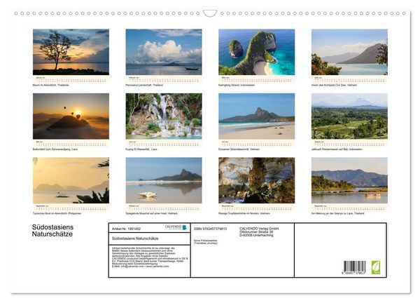 Produktbild: S&uuml;dostasiens Natursch&auml;tze (Wandkalender 2026 DIN A2 quer), CALVENDO Monatskalender