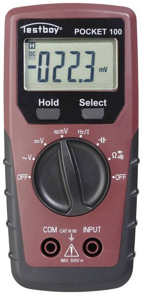Produktbild: Testboy TB Pocket 100 Hand-Multimeter digital CAT III 600V Anzeige (Counts): 4000