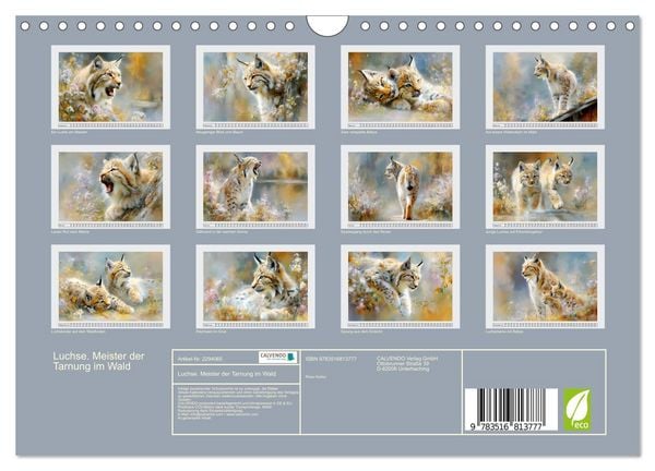 Produktbild: Luchse. Meister der Tarnung im Wald (Wandkalender 2027 DIN A4 quer), CALVENDO Monatskalender