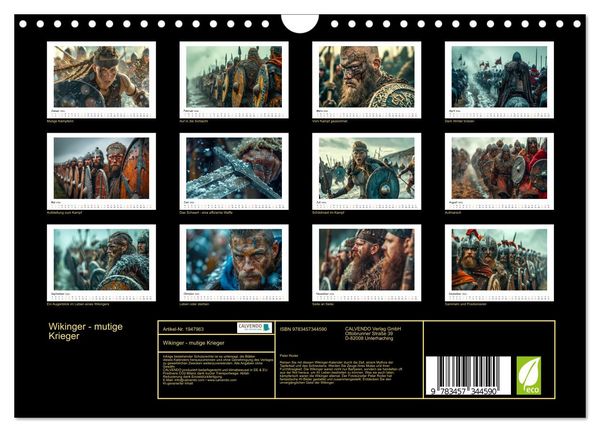 Produktbild: Wikinger - mutige Krieger (Wandkalender 2026 DIN A4 quer), CALVENDO Monatskalender