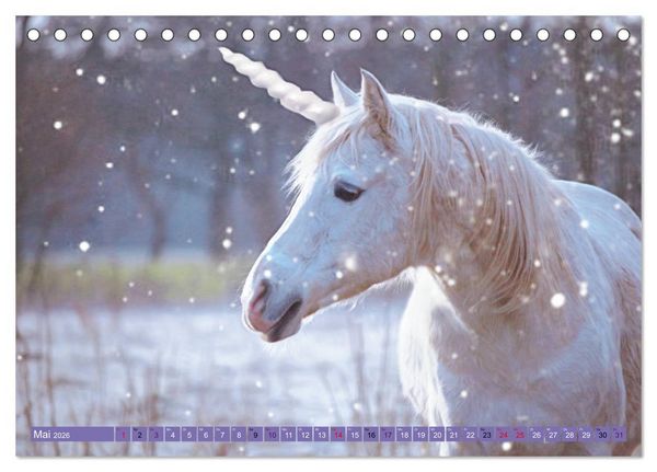 Produktbild: Einhorn Welt - vertr&auml;umte Einhornbilder (Tischkalender 2026 DIN A5 quer), CALVENDO Monatskalender