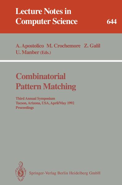 Produktbild: Combinatorial Pattern Matching