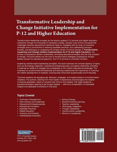 Produktbild: Transformative Leadership and Change Initiative Implementation for P-12 and Higher Education