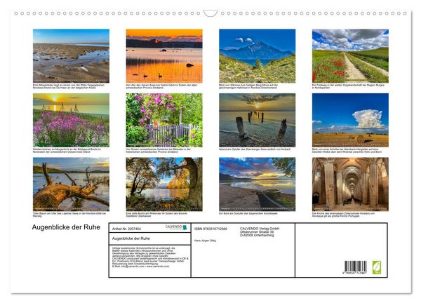 Produktbild: Augenblicke der Ruhe (Wandkalender 2026 DIN A2 quer), CALVENDO Monatskalender