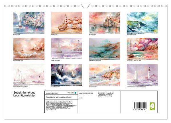 Produktbild: Segeltr&auml;ume und Leuchtturmlichter (Wandkalender 2026 DIN A3 quer), CALVENDO Monatskalender