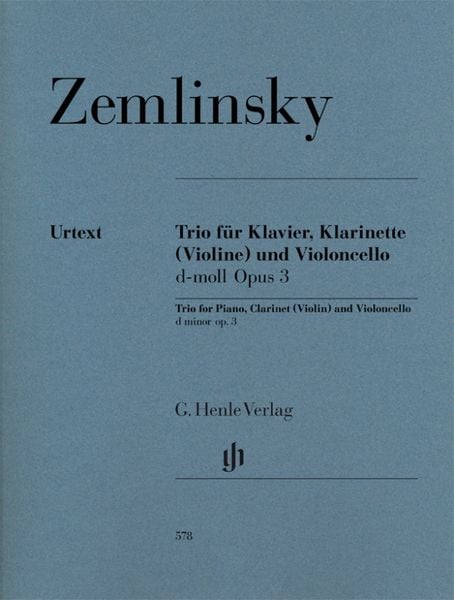 Produktbild: Alexander Zemlinsky - Klarinettentrio d-moll op. 3 f&uuml;r Klavier, Klarinette (Violine) und Violoncello