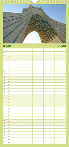 Produktbild: Familienplaner Iran - Eine Bilder-Reise (Wandkalender 2022 , 21 cm x 45 cm, hoch)