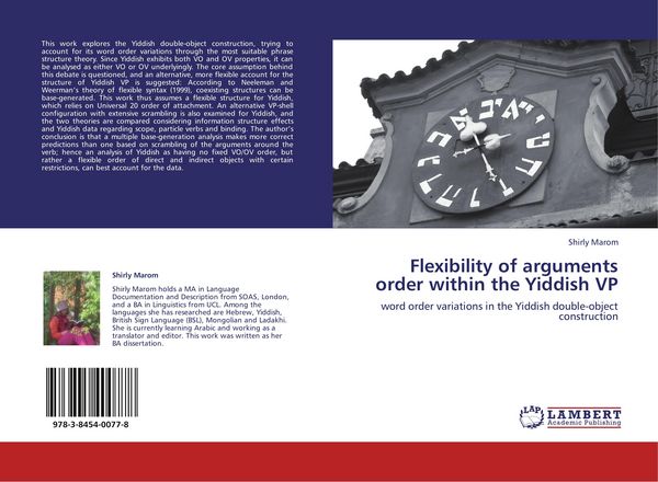 Produktbild: Flexibility of arguments order within the Yiddish VP