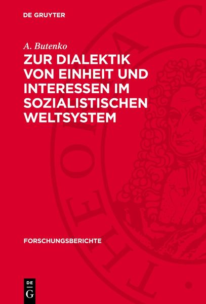 Produktbild: Zur Dialektik von Einheit und Interessen im sozialistischen Weltsystem