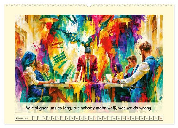 Produktbild: Bunter Office-Wahnsinn. Denglish und Daily Struggles (Wandkalender 2027 DIN A2 quer), CALVENDO Monatskalender