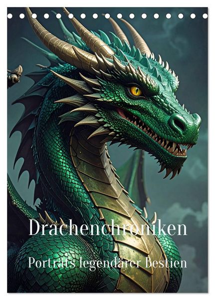Produktbild: Drachenchroniken &ndash; Portr&auml;ts legend&auml;rer Bestien (Tischkalender 2026 DIN A5 hoch), CALVENDO Monatskalender