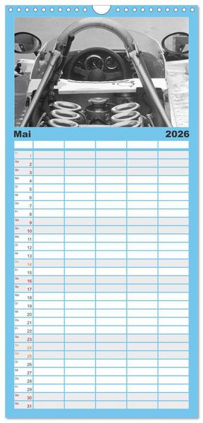 Produktbild: Familienplaner 2026 - Formel, Rennen, Boxengasse 1971-&acute;83 mit 5 Spalten (Wandkalender, 21 x 45 cm) CALVENDO
