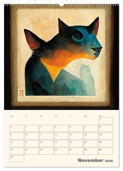 Produktbild: Die 7 Leben einer Katze (hochwertiger Premium Wandkalender 2026 DIN A2 hoch), Kunstdruck in Hochglanz