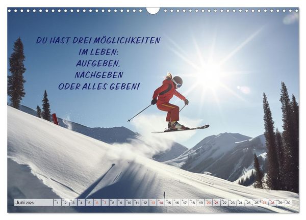 Produktbild: Motivation und Ski (Wandkalender 2026 DIN A3 quer), CALVENDO Monatskalender