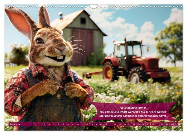 Produktbild: Funny charming animals as farmers (Wall Calendar 2026 DIN A3 landscape), CALVENDO 12 Month Wall Calendar