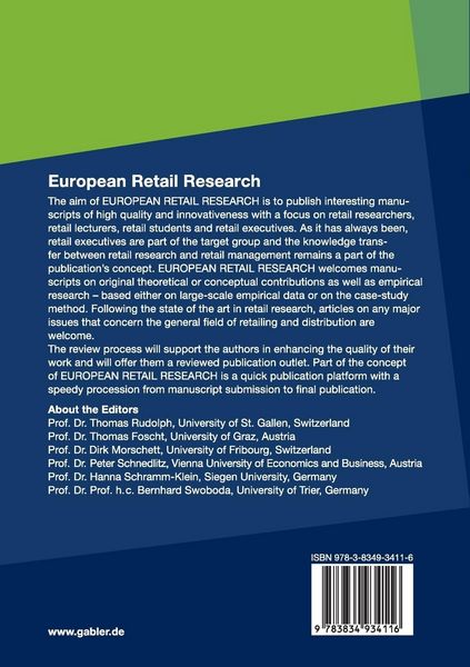 Produktbild: European Retail Research 2011, Volume 25 Issue II
