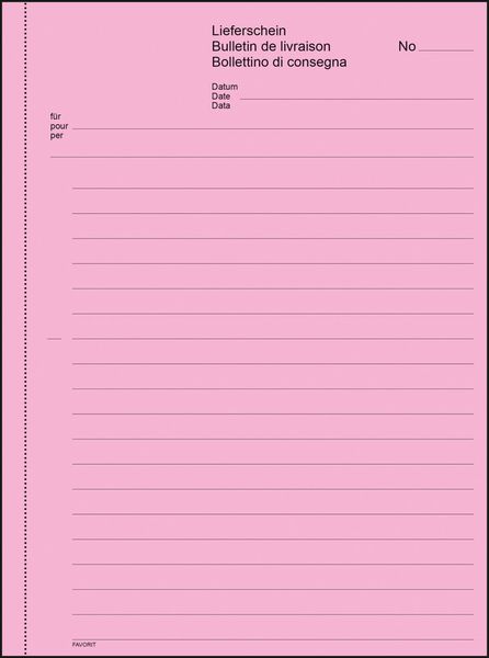 Produktbild: FAVORIT Durchschreibebuch Lieferscheine, A6 100 x 2 r/w d/f/i