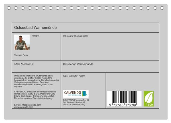 Produktbild: Ostseebad Warnem&uuml;nde (Tischkalender 2026 DIN A5 quer), CALVENDO Monatskalender