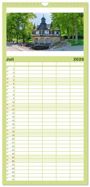 Produktbild: Familienplaner 2026 - M&uuml;hlhausen in Th&uuml;ringen mit 5 Spalten (Wandkalender, 21 x 45 cm) CALVENDO