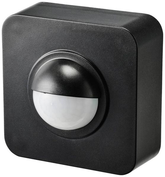 Produktbild: Sygonix SY-5046552 Aufputz PIR-Bewegungsmelder 120&deg; Schwarz IP65