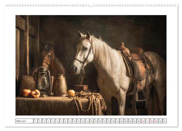 Produktbild: Pferde wie gemalt (hochwertiger Premium Wandkalender 2027 DIN A2 quer), Kunstdruck in Hochglanz