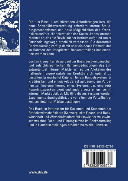 Produktbild: Kreditrisikohandel, Basel II und interne M&auml;rkte in Banken