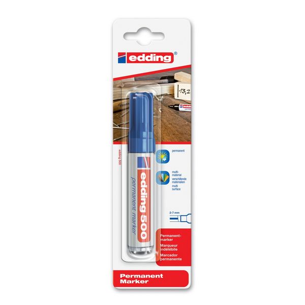 Produktbild: edding Permanentmarker 500 blau 2-7mm Blister