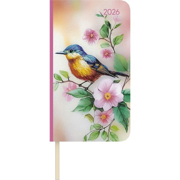 Produktbild: Lady Journal Slim Bird 2026 - Taschen-Kalender 9x15,6 cm - Weekly - 128 Seiten - Notiz-Buch - mit Info- und Adressteil - Alpha Edition