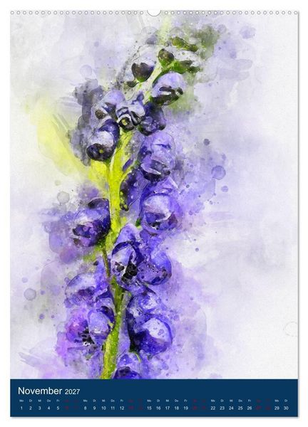 Produktbild: Wilde Blumen - Illustrierter Bl&uuml;tenzauber der Pflanzenwelt (Wandkalender 2027 DIN A2 hoch), CALVENDO Monatskalender