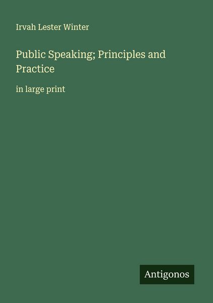 Produktbild: Public Speaking; Principles and Practice