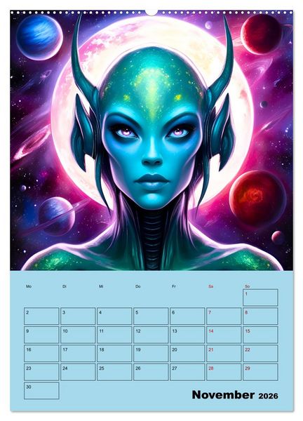 Produktbild: Galaktische Begegnungen (hochwertiger Premium Wandkalender 2026 DIN A2 hoch), Kunstdruck in Hochglanz