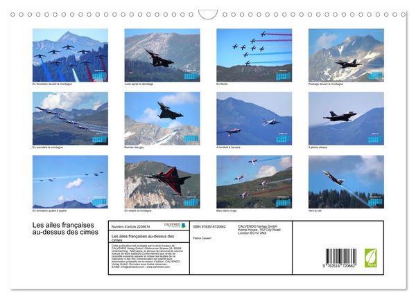 Produktbild: Les ailes fran&ccedil;aises au-dessus des cimes (Calendrier mural 2026 DIN A3 vertical), CALVENDO calendrier mensuel