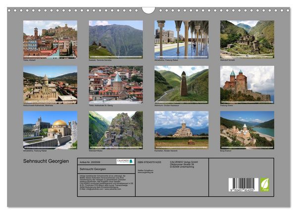 Produktbild: Sehnsucht Georgien (Wandkalender 2026 DIN A3 quer), CALVENDO Monatskalender