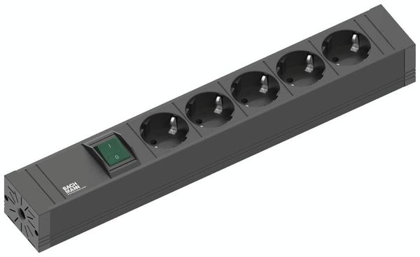 Produktbild: Bachmann 420.0013 Steckdosenleiste mit Schalter Schwarz Schutzkontakt 1St.