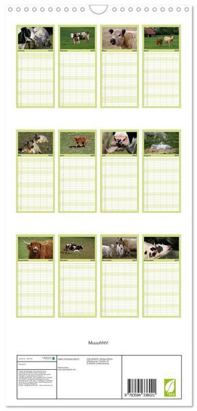 Produktbild: Familienplaner 2027 - Muuuhhh! mit 5 Spalten (Wandkalender, 21 x 45 cm) CALVENDO