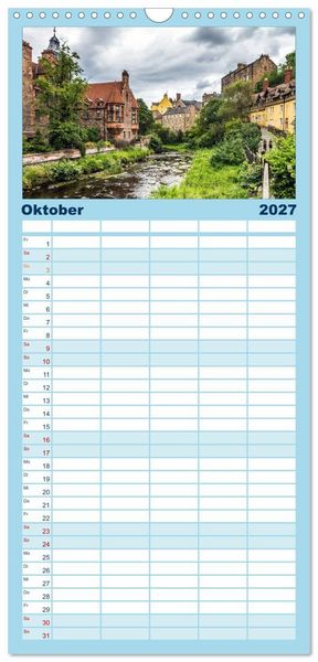 Produktbild: Familienplaner 2027 - Faszination Edinburgh mit 5 Spalten (Wandkalender, 21 x 45 cm) CALVENDO