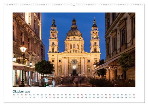 Produktbild: Budapest: zwischen Parlamentsgeb&auml;ude und Burgpalast (hochwertiger Premium Wandkalender 2026 DIN A2 quer), Kunstdruck in Hochglanz