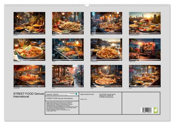Produktbild: STREET FOOD Genuss International (Wandkalender 2026 DIN A2 quer), CALVENDO Monatskalender