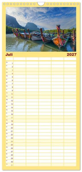 Produktbild: Familienplaner 2027 - Thailand - Die Sch&ouml;nheit Asiens mit 5 Spalten (Wandkalender, 21 x 45 cm) CALVENDO