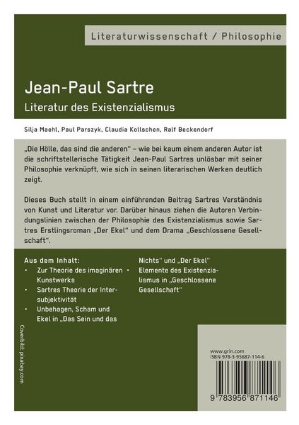Produktbild: Jean-Paul Sartre. Literatur des Existenzialismus