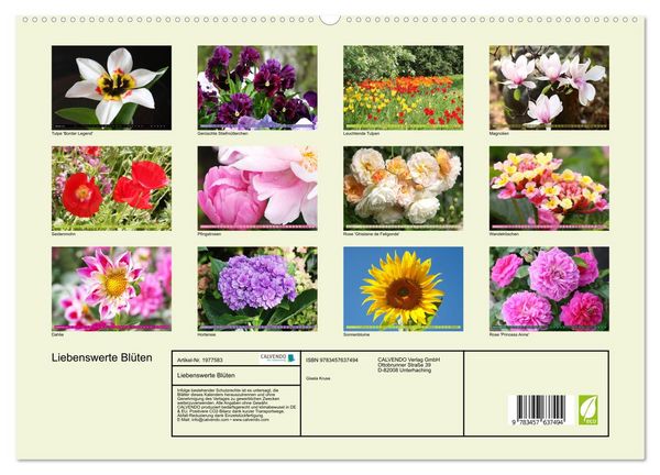 Produktbild: Liebenswerte Bl&uuml;ten (hochwertiger Premium Wandkalender 2026 DIN A2 quer), Kunstdruck in Hochglanz