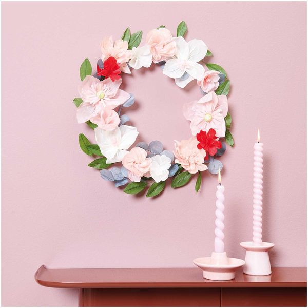 Produktbild: Bl&uuml;tenkranz, Ros&eacute;, Papier, &Oslash;=50cm