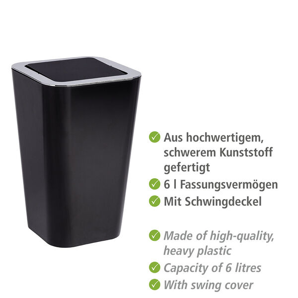 Produktbild: Schwingdeckeleimer Mod. Candy Black, 6 Liter