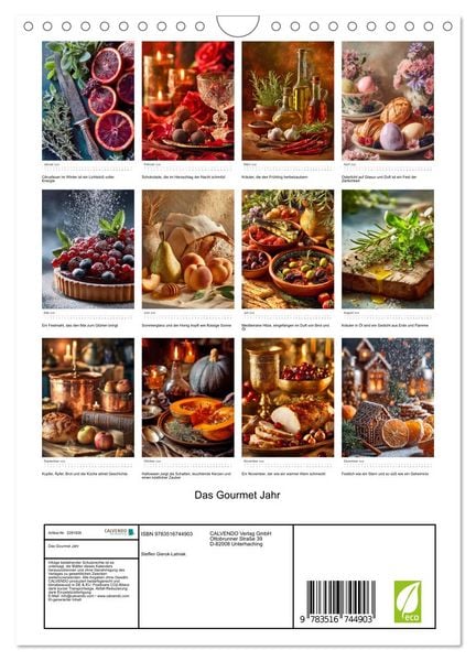 Produktbild: Das Gourmet Jahr (Wandkalender 2026 DIN A4 hoch), CALVENDO Monatskalender