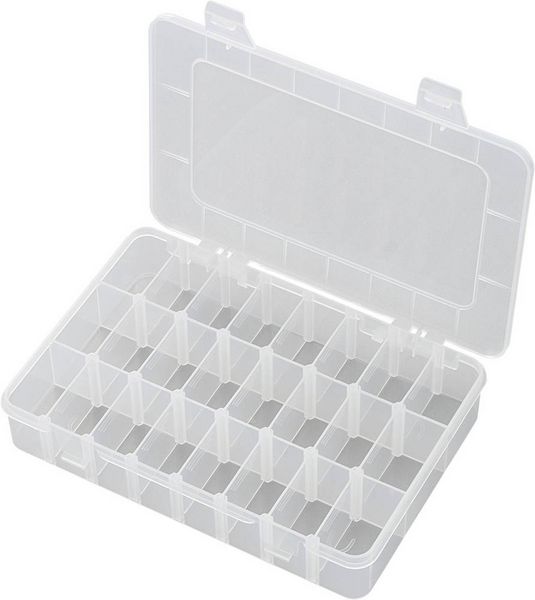 Produktbild: TRU COMPONENTS EKB-206 Sortimentskasten (L x B x H) 200 x 130 x 35 mm Anzahl F&auml;cher: 24 variable Unterteilung Inhalt 1 St.